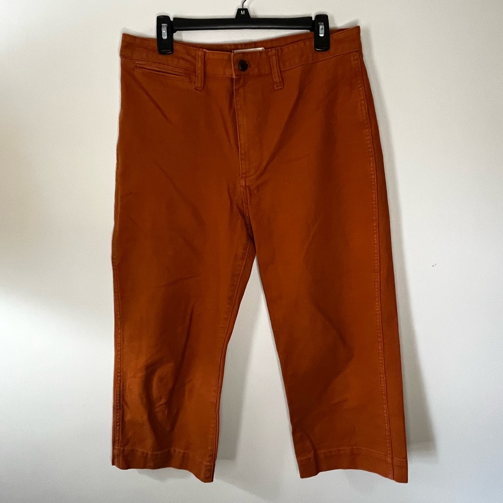 Madewell Wideleg Cropped Rust Pants